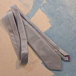 Burma Bibas Mens Silver Gray Textured Tie Purple Label 58x3" Jacquard Neckwear
